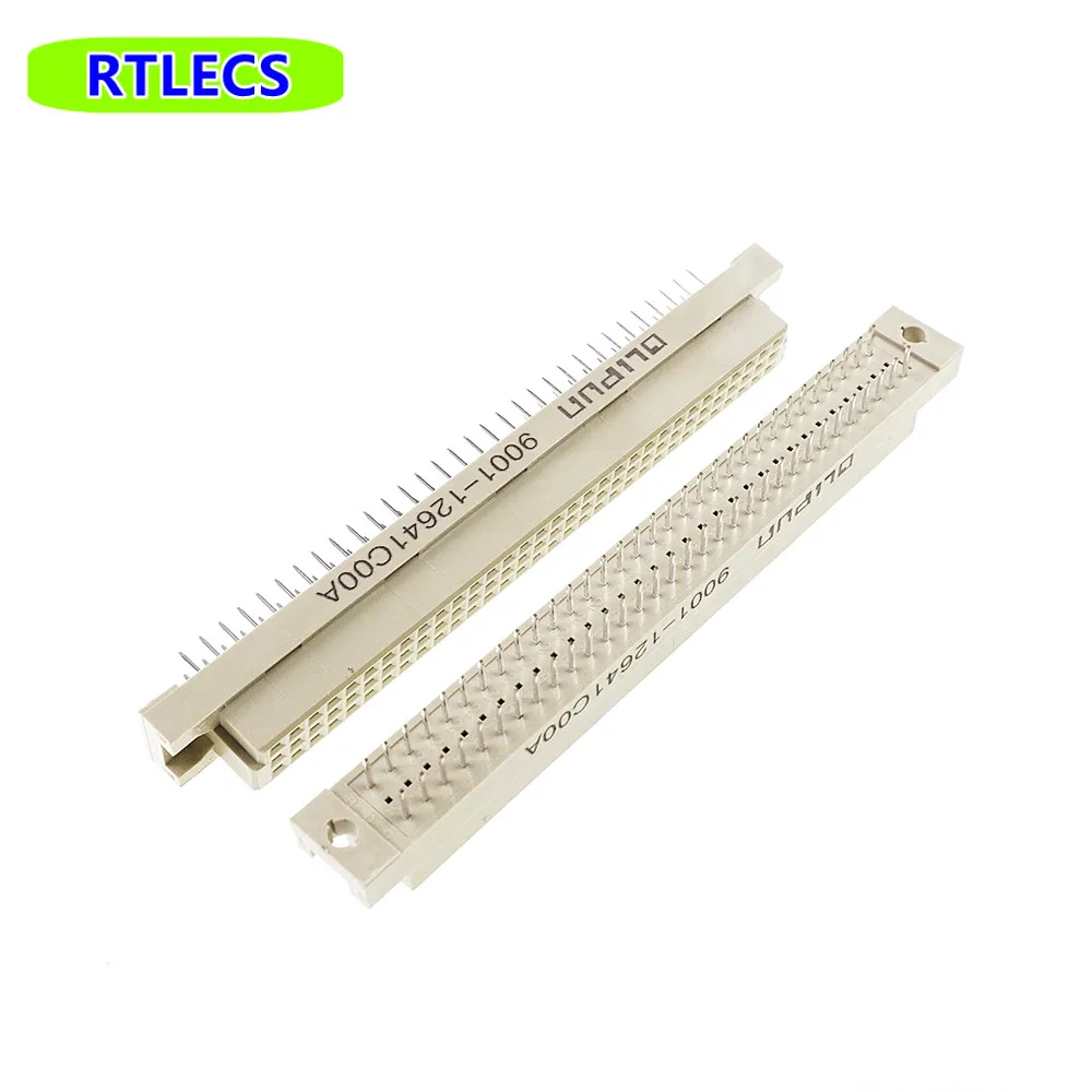 5pcs DIN 41612 Connector 2 Rows 64 Positions Plug Header Male Female Right Angle Straight Through Hole PCB 2.54 mm x 5.08 mm