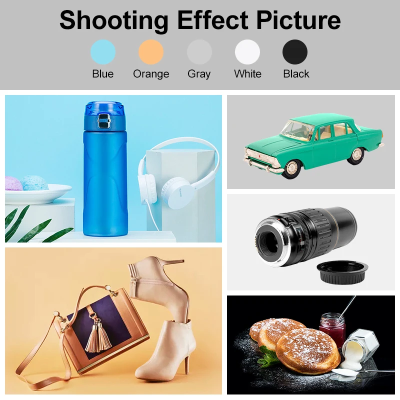 40 سنتيمتر صندوق إضاءة الجدول العلوي استوديو الصور طوي LED 5500K عكس الضوء صندوق الضوء مع 5 قطعة ورق خلفية الصورة للتصوير الفوتوغرافي