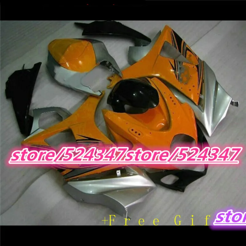 Full Fairing Kit For Suzuki GSXR1000 K7 2007 2008 GSXR 1000 07 08 ABS Plastic Injection Motorcycle Cowlings Glossy Silver Orange