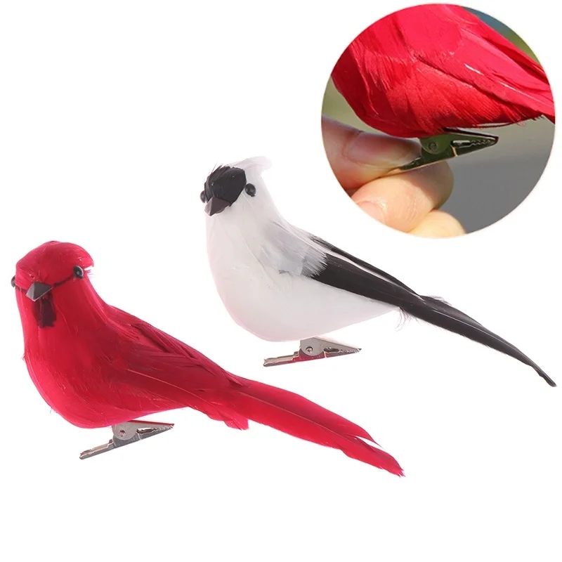 2PCS Creative Foam Feather Artificial Parrots Imitation Bird Model Home Outdoors Garden Wedding Decoration Ornament DIY Party