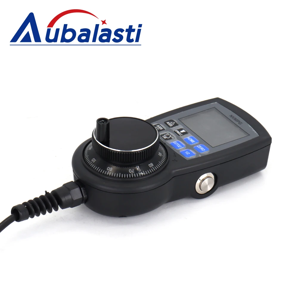 Aubalasti NVMPG Mach3 6 Axis Handwheel MPG Pendant Manual Pulse Generator Hand Wheel Serial Communication With LCD Display