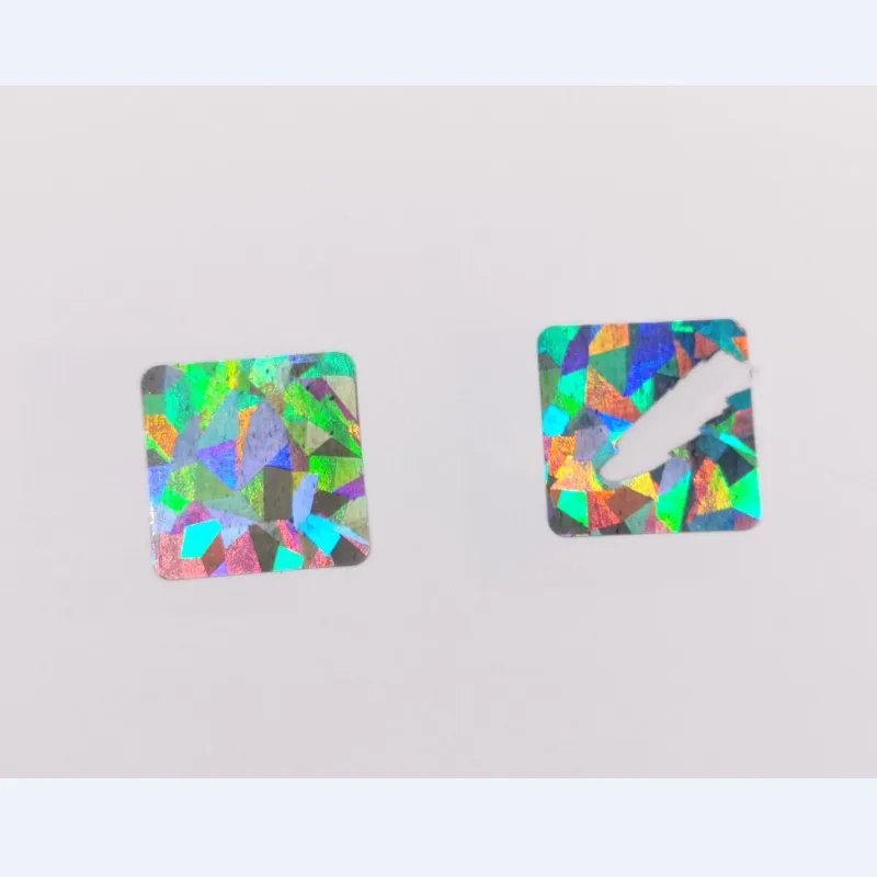 500Pcs Scratch Off Stickers 20*20mm Square Diamond Laser Color Metallic Hologram Game Scratch Sticker Wedding Card