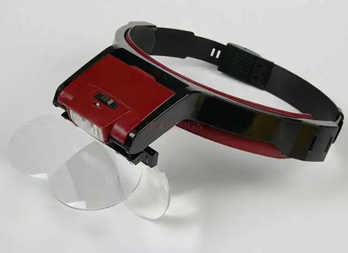 Head-mounted magnifying glass with lamp led elderly student reading newspaper reading embroidery maintenance clear portable