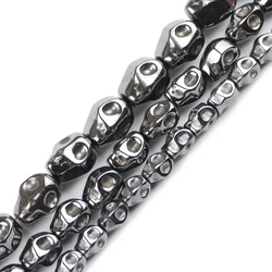 JHNBY Skull Black Hematite Beads Natural Stone Skeleton Shape 4/6/8MM Loose Beads For Jewelry Bracelets Making DIY Accessories