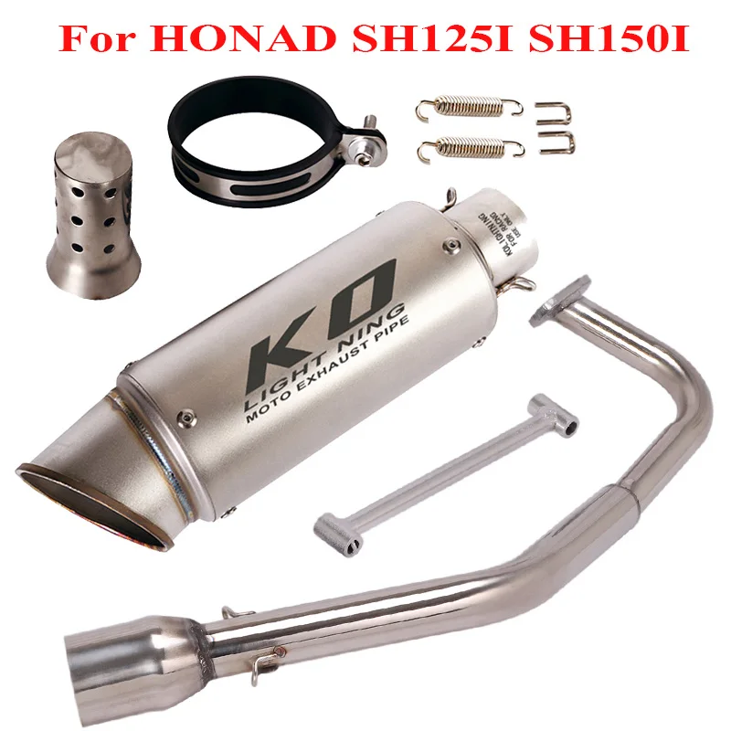 

Slip on 51mm Exhaust Muffler Tip Silencer DB Killer Modified Connect Link Tube Header Pipe for HONAD SH125I SH150I 2017-2020