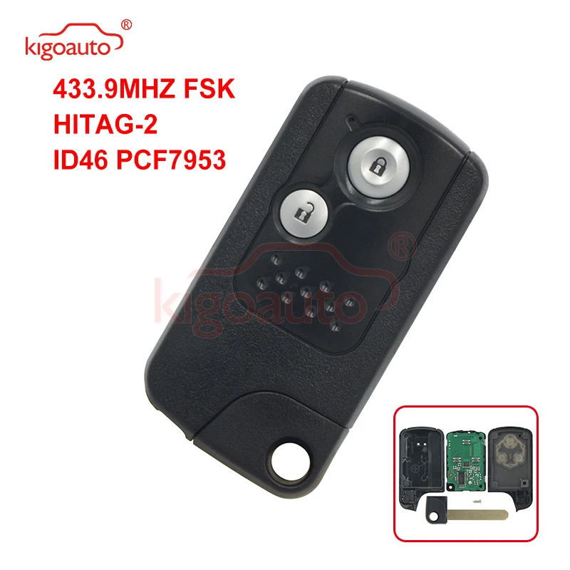 

Kigoauto 72147-TOA-J51 Replacement Smart Remote Key Fob 2 Button 433MHz ID46 Chip for Honda CR-V CRV 2013 2014 2015 2016