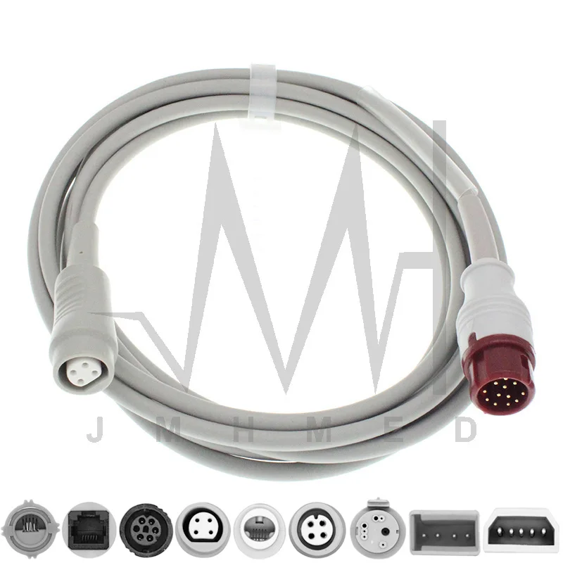 

Compatible With 12pin Mindry Monitor IBP Cable and Argon Phlips BD Edward Medex Abbott Smith PVB Utah Pressure Transducers.