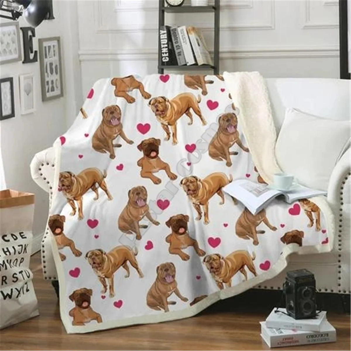 

Love Cute Dogue De Fleece Blanket 3D printed Sherpa Blanket on Bed Home Textiles