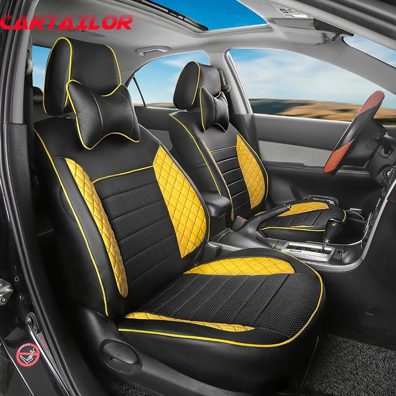 CARTAILOR Automobiles Seat Covers for Toyota 86 Car Seat Cover Set PU leather Cars Seats Support Interior Accessories Custom Fit