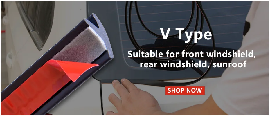 Windschutzscheibe Gummi Dichtung 2 M Front Heckscheibe Schiebedach Dichtung Streifen Staubdicht Dicht Streifen Für Auto Auto Dashboard Windschutzscheibe – Detail 1