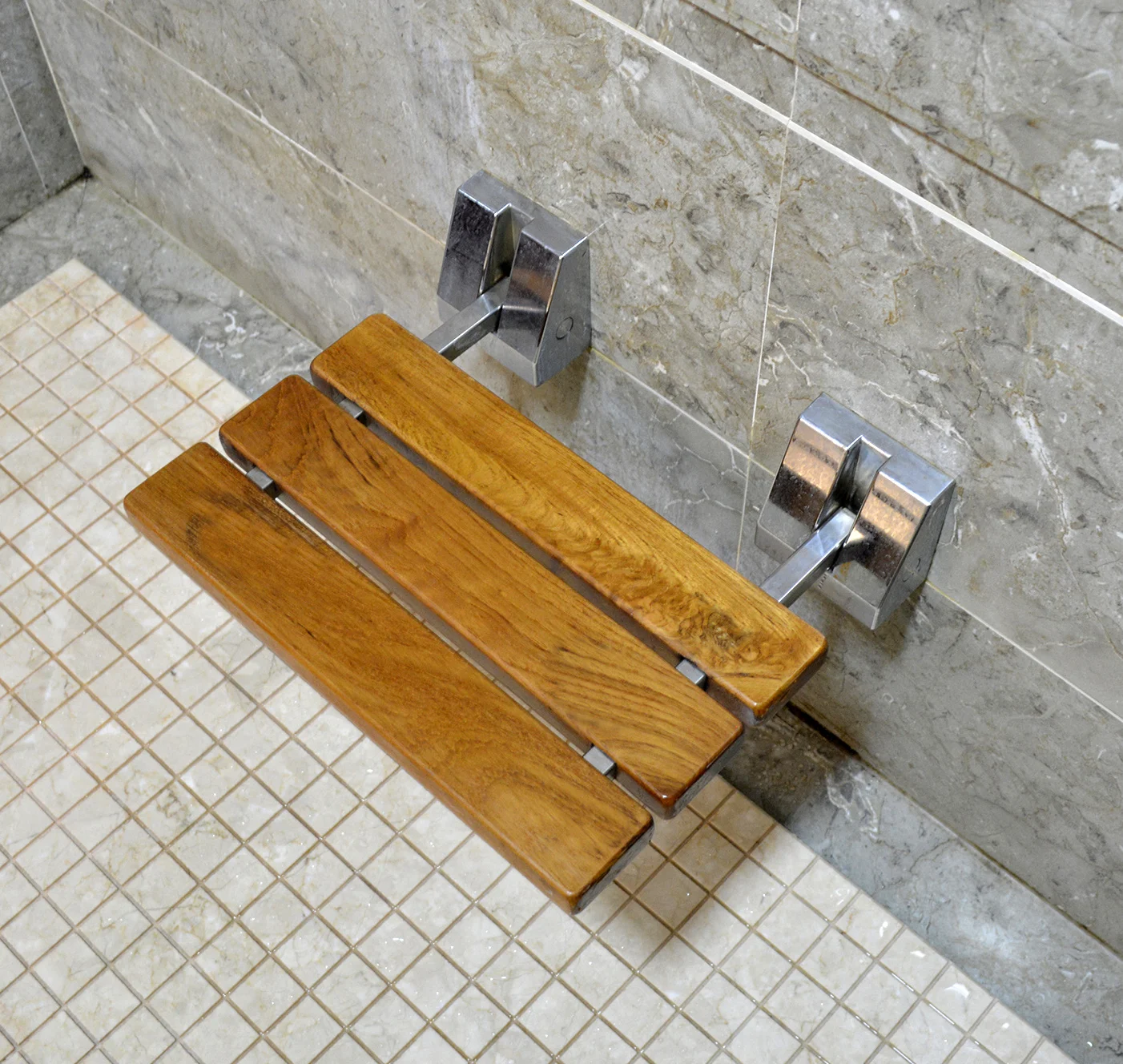 

DIYHD 15 "Тиковая деревянная подставка для душа с настенным креплением (40x34 см)