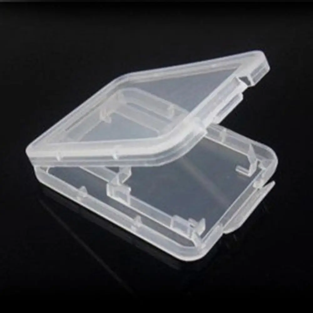 5Pcs Clear Plastic Memory Card Case stick TF Card Storage Box Holder