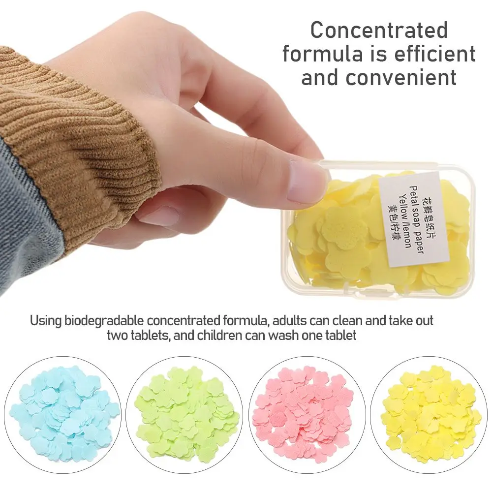 Foaming Bathroom Supplies Washing Hand Wipes Bath Travel Portable Soap Tablets Scented Slice Sheets Soap Paper