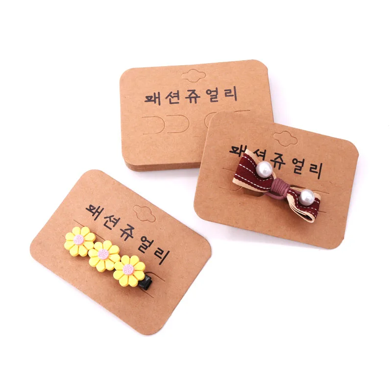 

New Arrival 9.6x7cm Brown Color Hairpin Display Paper Cards 100pcs/lot DIY Jewelry Accessories Lovely Hair Clip Packing Cards