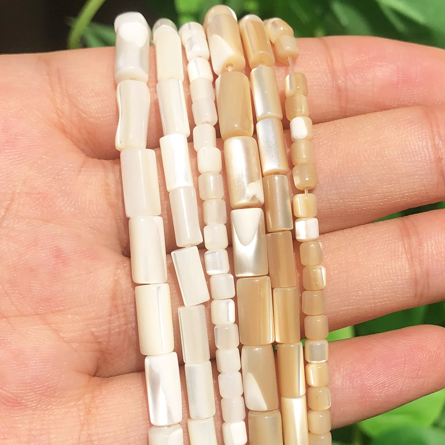 Natural Mother Of Pearl Mop Shell Beads Column White Beige Spacer Beads for Jewelry Making DIY Bracelet Ear Studs Accessories