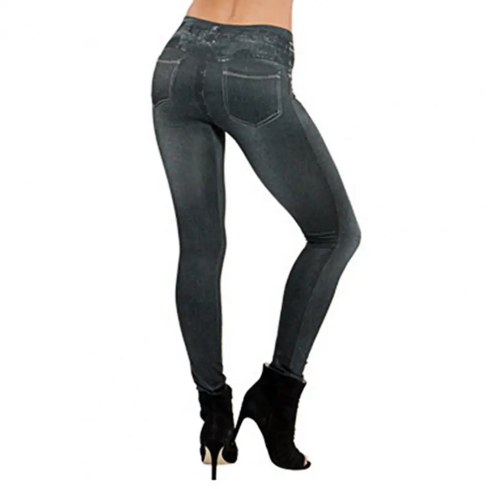 Caldo! All\'ingrosso 8 taglie Jeans donna vita alta regolare Slim Denim stampa pantaloni a matita elasticizzati pantaloni elasticizzati di marca