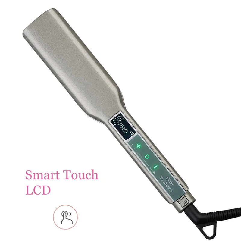 

Ceramic Coating Straightening Irons LCD Intelligent Touch Hair Straightener Curler Fast Heating Wide Floating Plate Flat Iron