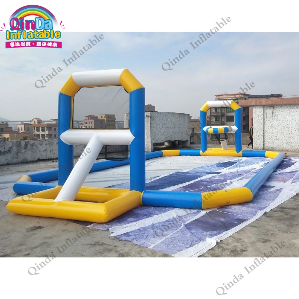 Inflatable Shooting Game Basketball Field Inflatable Water Basketball Court For Swimming Pool