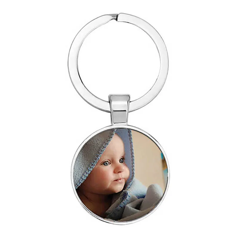 Double-Sided Personalized  Pendant Baby\'S Custom Keychain Photo Mom Dad Grandparents\' Parents Love A Gift For Family Member