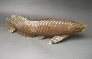 

Chinese Old BRASS 11" Rare,Chinese BRASS copper Carved statue ' Fish every year ' decoration brass factory outlets