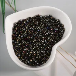 600pcs/lot 2mm 3mm Czech Glass Seed Beads Plated Black Color Austria Crystal Round Hole Bead For Jewelry Making DIY Accessories