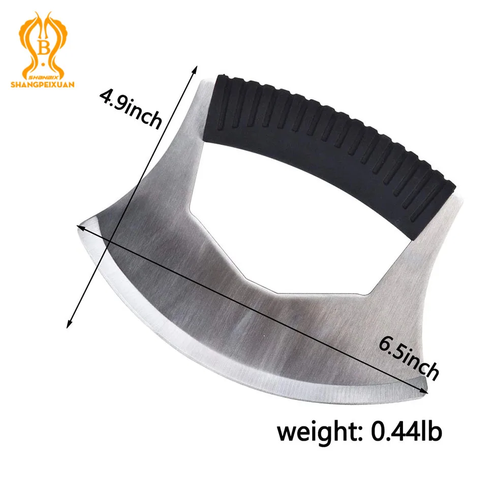 Salad Chopper Rocker Knife for Disabled One Handed Use Mincing Chopper for Vegetables Pizza Cutter Rocker Roller with Cover