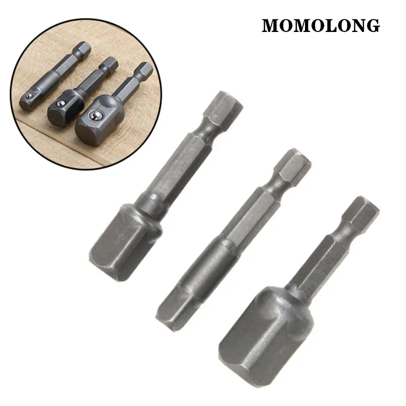 Set di adattatori per punte di prolunga per adattatore per trapano da 3 pezzi 1/4 3/8 1/2 chiave esagonale con attacco esagonale utensili per cacciavite a bussola per trapano elettrico
