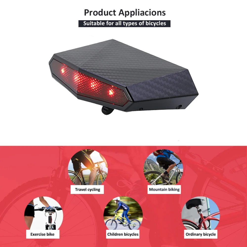 New Taillight Design 4G Bicycle GPS Tracker Online Real-time Tracking Locator Device For Bike Anti Theft China Factory OEM ODM