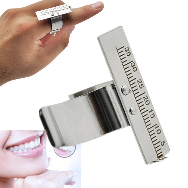 Stainless Steel Dental Finger Ruler Equipment Dentist Endodontic Span Measurement Scale Gauge Instrument Teeth Whitening