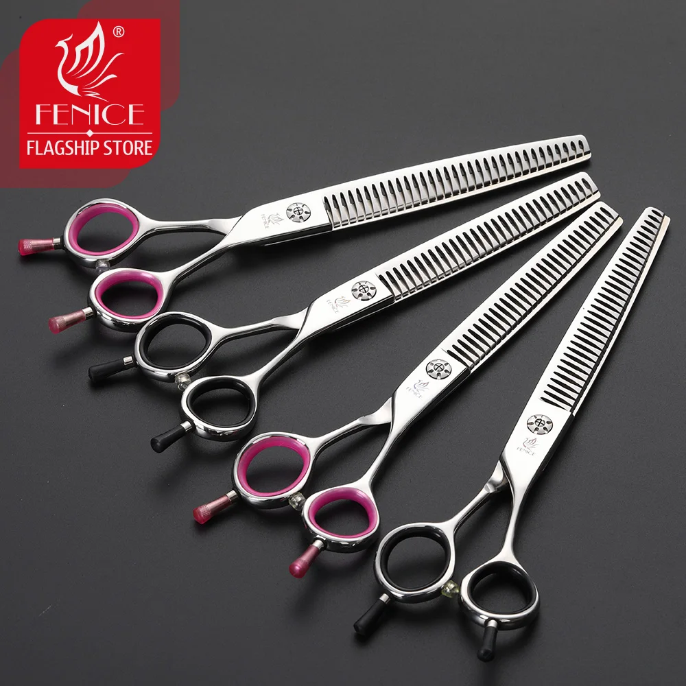 Fenice 6.75/7.0 inch Thinning Scissors Grooming Kit for Dog Professional Groomer Tool JP440C Thinning Rate About 70%