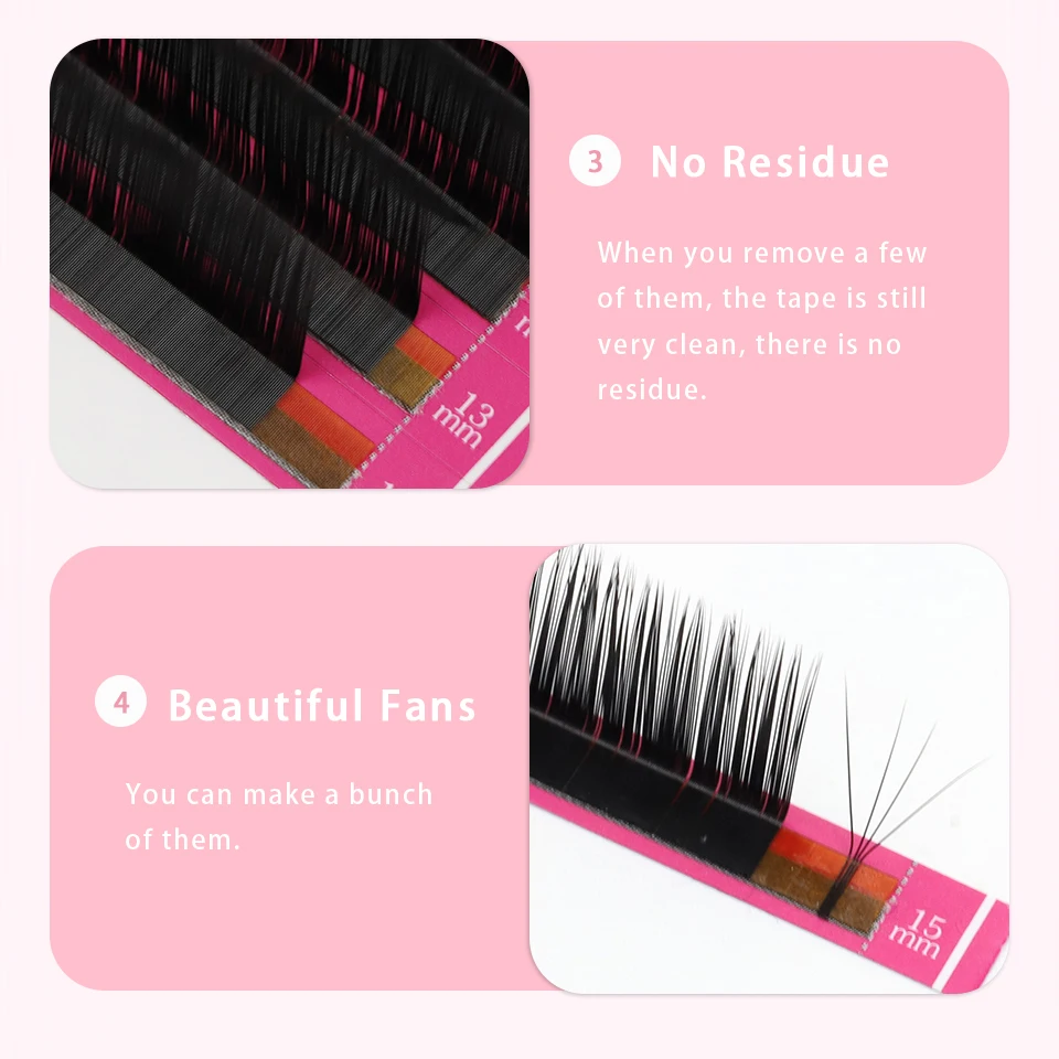 L +/LU(M) locken Falschen Wimpern Extensions Faux Nerz Lash Einzelnen Wimpern Matte Schwarz 8-15mm Gemischt Weiche N/L form Make-Up Wimpern – Detail 9