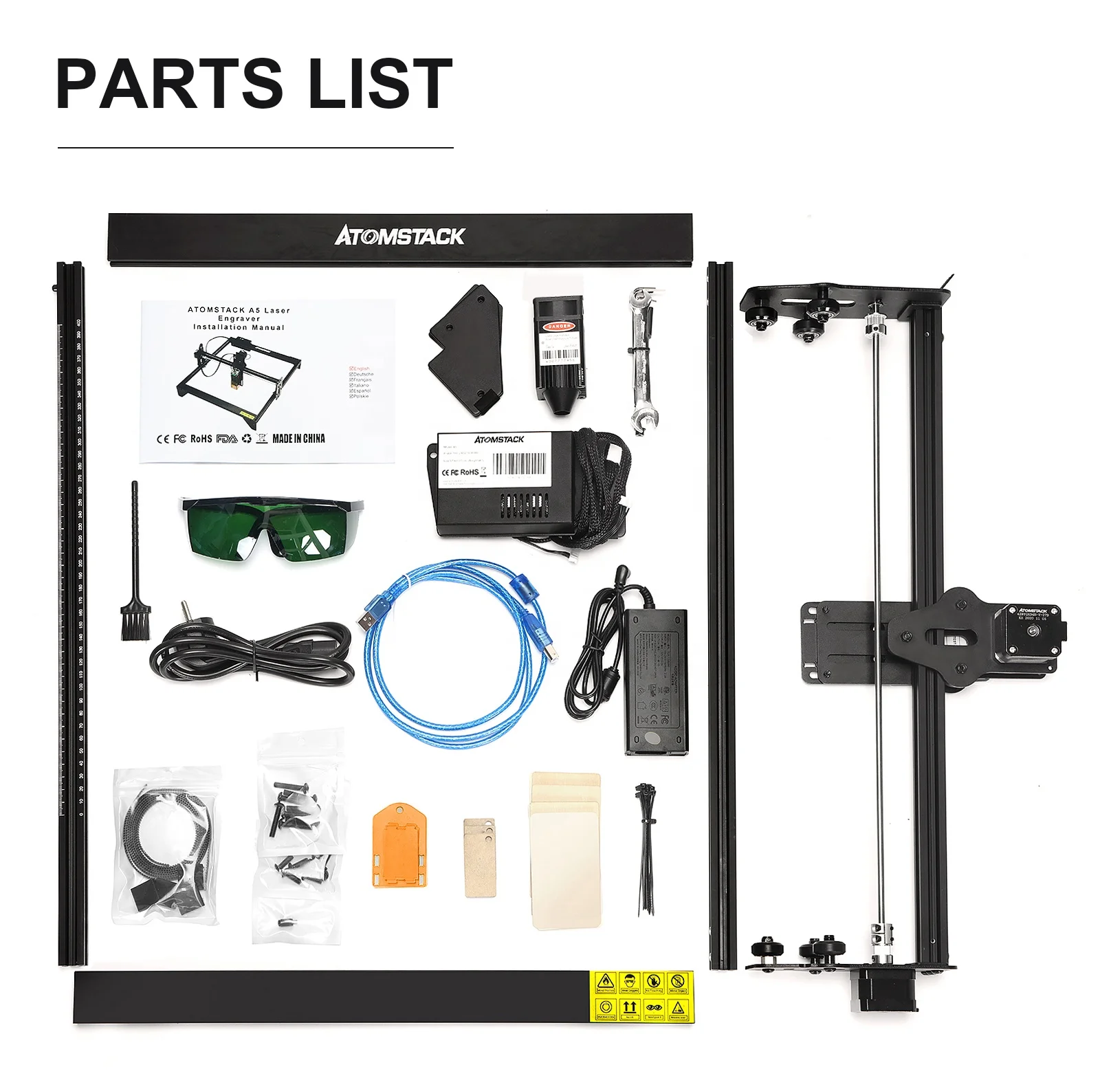 ATOMSTACK 레이저 마스터 10W USB 연결 CNC 레이저 조각기 데스크탑 조각 기계 및 커터 다이오드 레이저 프린터 라우터