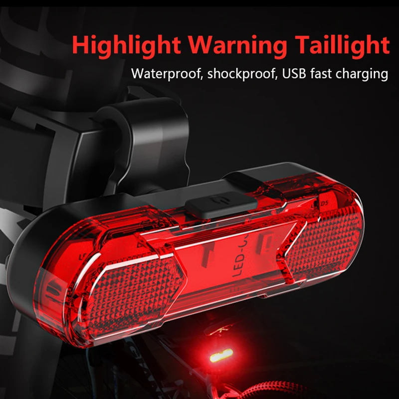 White Red blue bike taillights Bicycle Lights USB Charging LED Warning Lights Night Bike Rear Light Mountain Bicycle Accessories