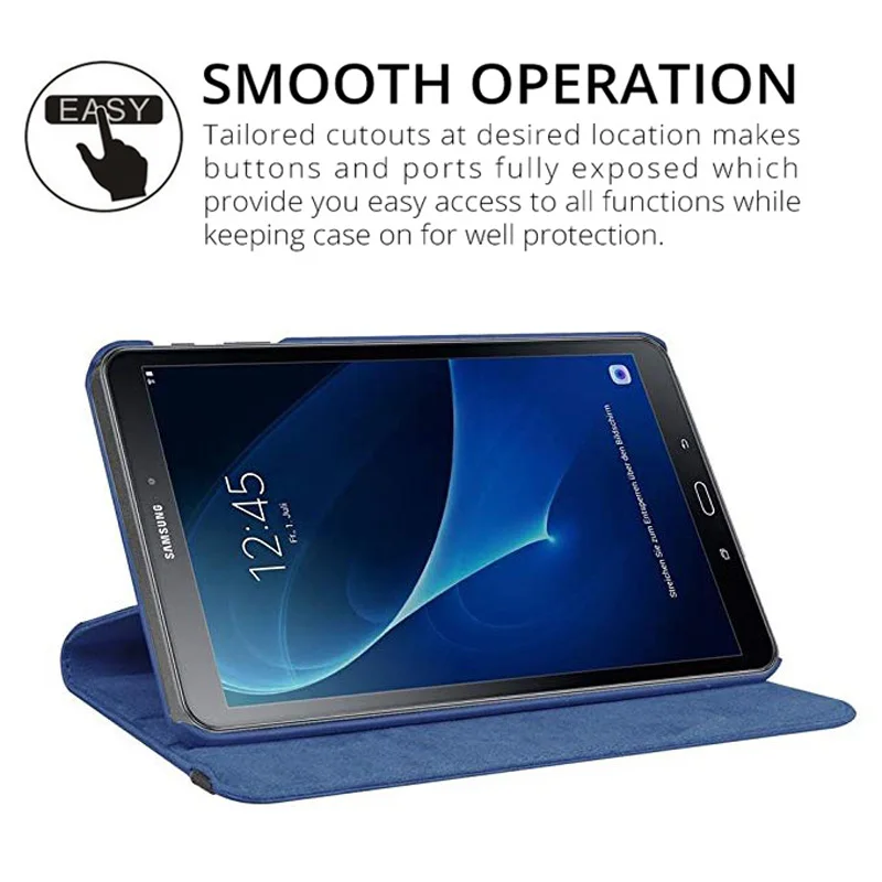 For Samsung Galaxy Tab A 10.1 2016 SM-T580 T585 360 Degree Rotating Stand Holder Tablet Cover Protective Shell Funda Coque