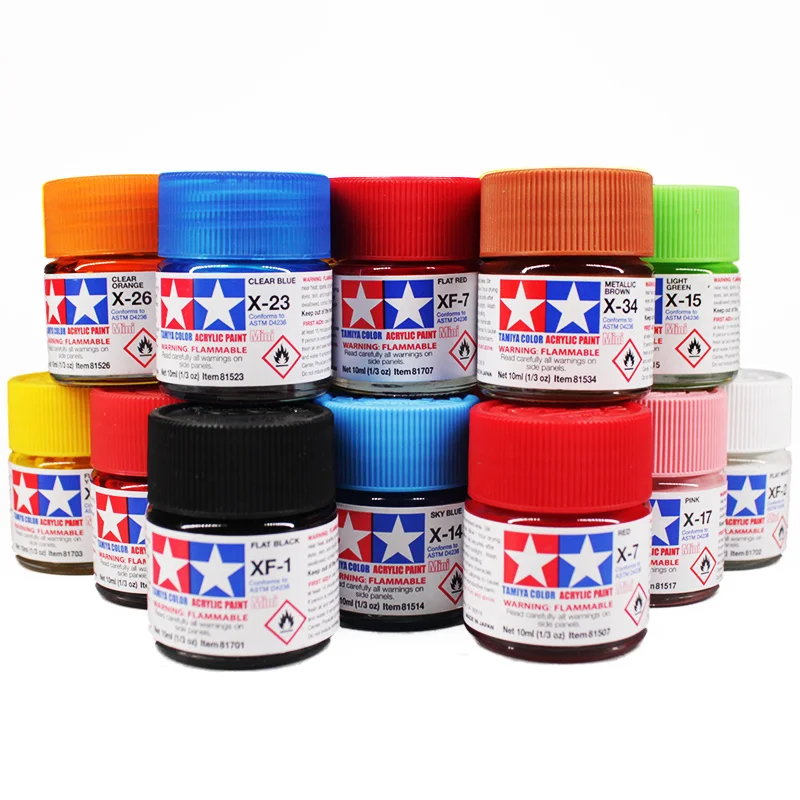 10ml Tamiya Water Based Flat Acrylic Paint XF25-XF68 For DIY Handcraft Doll Military Tank Ship Plane Soldier Model Coloring Tool