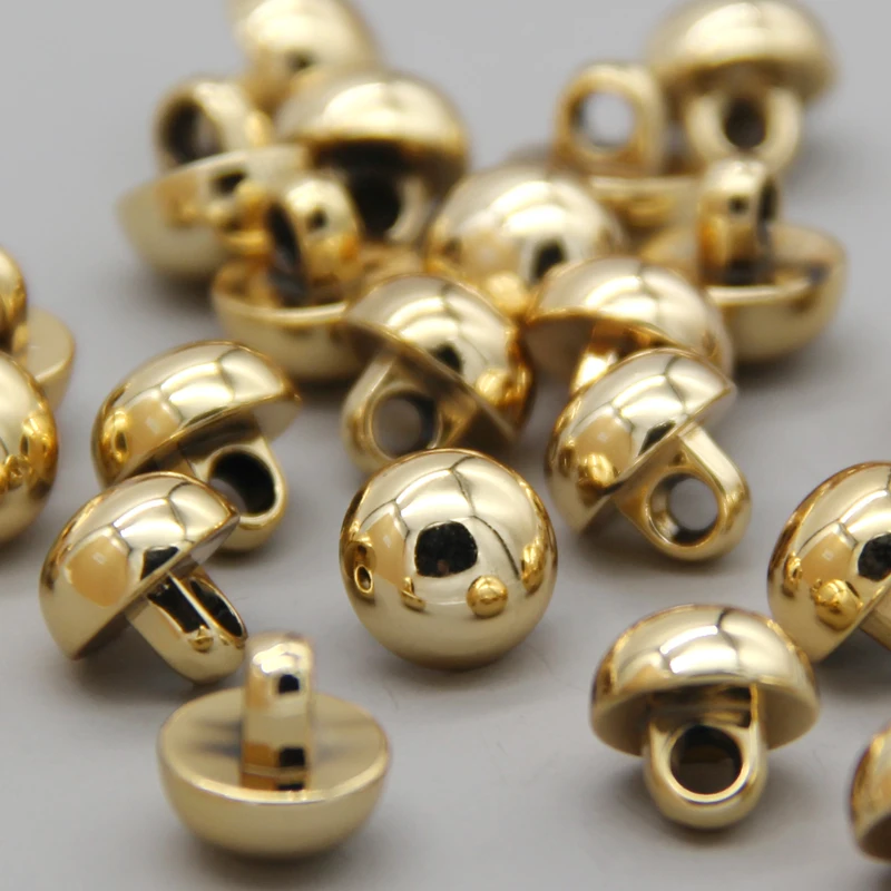 20pcs Golden Plastic Faux Pearl Round Buttons For Clothing Wedding Dress Party Decorations Garment Sewing Accessories Wholesale