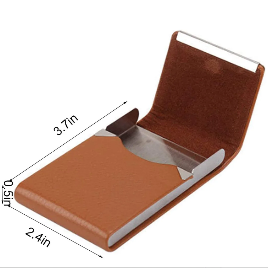 Leather Cigarette Case Box for Men and Women, Portable Cigarettes Holder, Moisture-Proof, Regular Size, 7Pcs Capacity