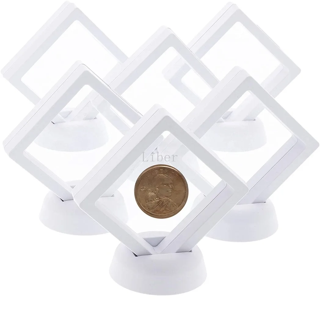 10 Stuks Drijvende Munt Sieraden Display Opbergdoos Voor Oorbel Edelstenen Ring Pop Badge Challenge Munt Medaille Houder Organizer