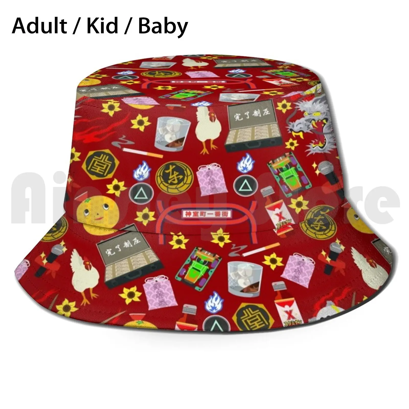 Dragon Of Dojima Pattern Sun Hat 465 Bucket Hat Kiryu Kazuma Kiryu Kiryu Kazuma Dragon Of Dojima Yakuza