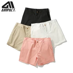 AIMPACT-pantalones cortos de algodón para hombre, Shorts informales a la moda, para playa, AM2355