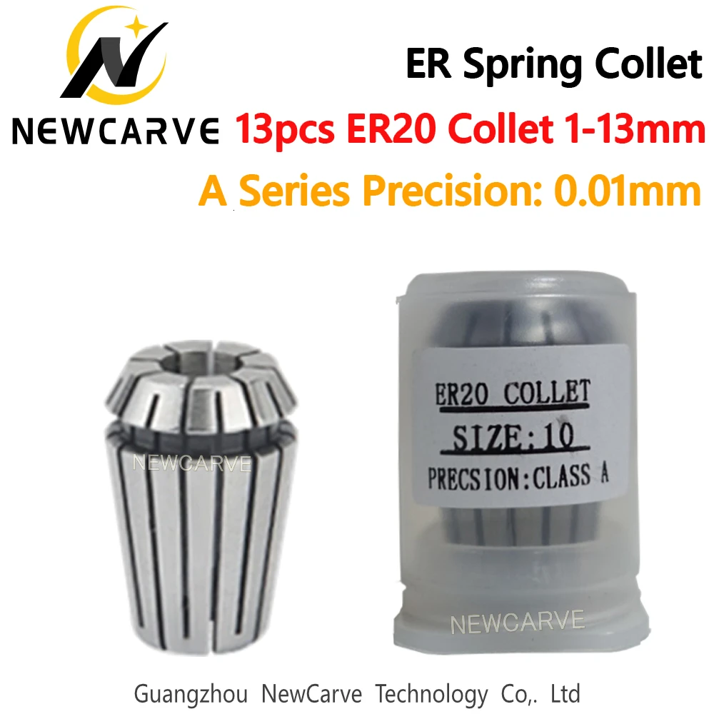 Spring Collet ER20 13pcs-Set 0.01MM Precision From 1 Mm To 13 Mm For CNC Milling Lathe Tool And Spindle Motor NEWCARVE