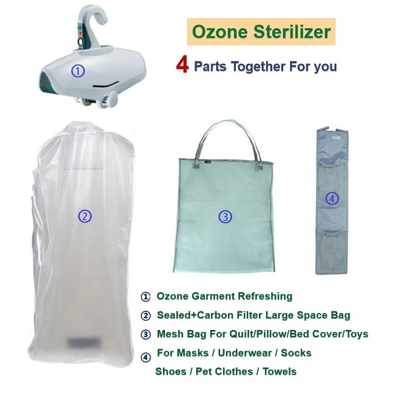 Garment Ozone Sterilizer & Deodorizer Home Dry Cleaning Kit Neutralize Odor Freshen Clothes Eliminate Bacteria Disinfection