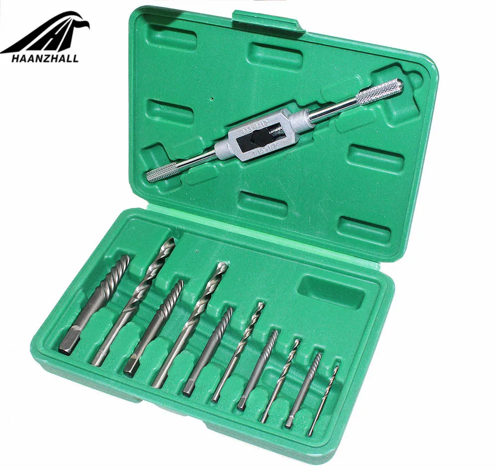 11pcs 3MM-10MM Damaged Screw Extractor Drill Bits Guide Set Broken Speed Out Easy Out Bolt Stud Stripped Screw Remover Tool