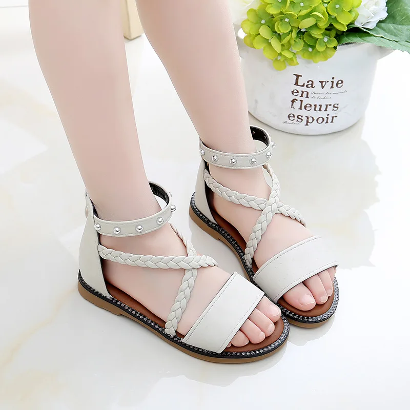 2020 Fashion New Rome Rivet Kids Shoes Girls Dress Sandals Children Kids Summer Shoes For Big Girls 3 4 5 6 8 9 10 11 12 Years