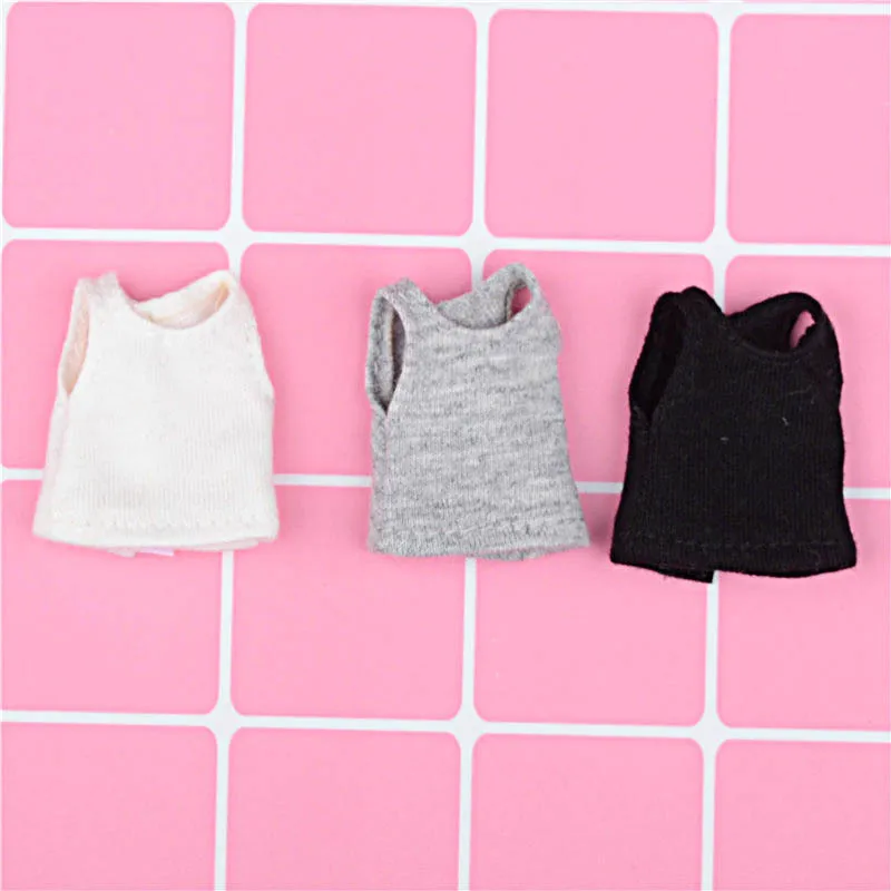 New solid color doll vest clothes T-shirt for ob11,obitsu11,Molly, 1/12bjd doll clothes accessories for doll