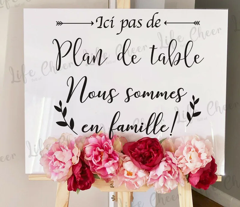 Wedding Decorative Sign Sticker Plan De Table  Quote Vinyl Decals We Are Family Texts Wedding Board Stickers Vinyl Art Decor - view 2