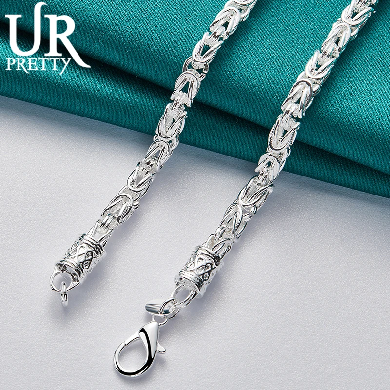 URPRETTY-collar de plata de ley 925 con cabeza de dragón para mujer, cadena de 20 pulgadas, joyería de compromiso para fiesta de boda, regalo de