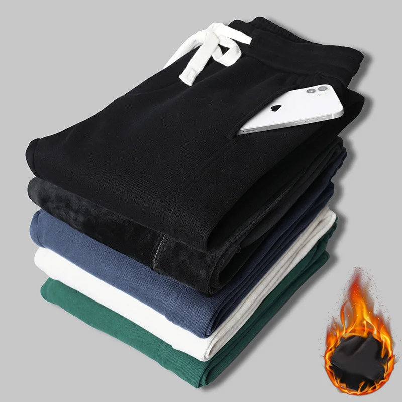 

2021 Autumn Winter New Mid Low Waist Couple Harlan Pants With Fleece Thick Loose Sports Pants Casual Solid Banked Pants Men