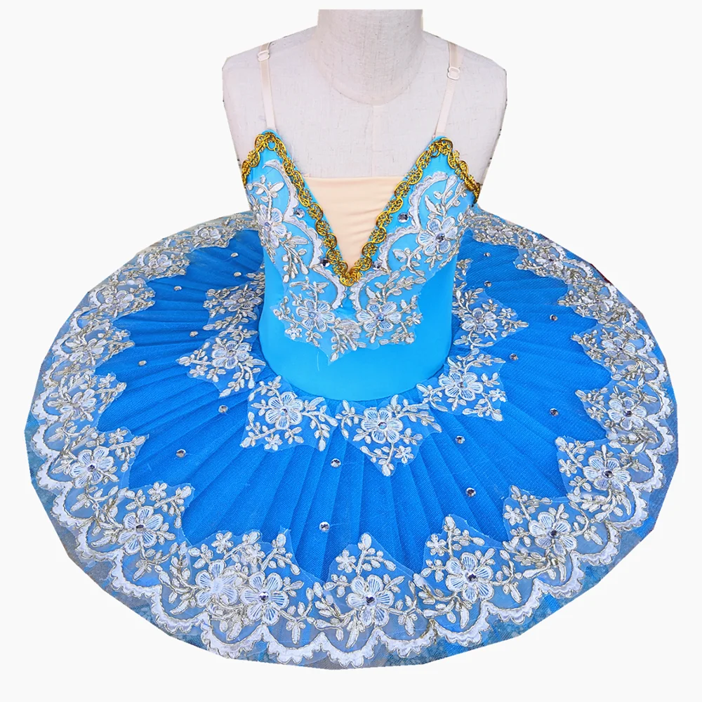 

Blue Ballet Dress Belly Dance Tutu Skirts For Girls Little Dance Dress Cute Girls Performance Costumes High Quality