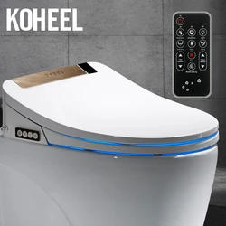 LCD 3 Color Intelligent Toilet Seat Elongated Electric Bidet Cover Smart Bidet Heating Sits Led Light Wc